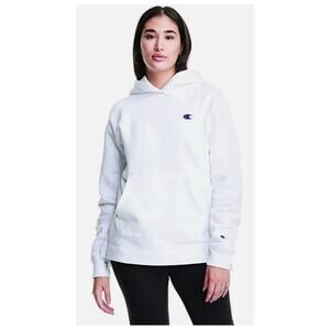 Champion Women's Reverse Weave Open Bottom Hoodie WL9300 White 2XL